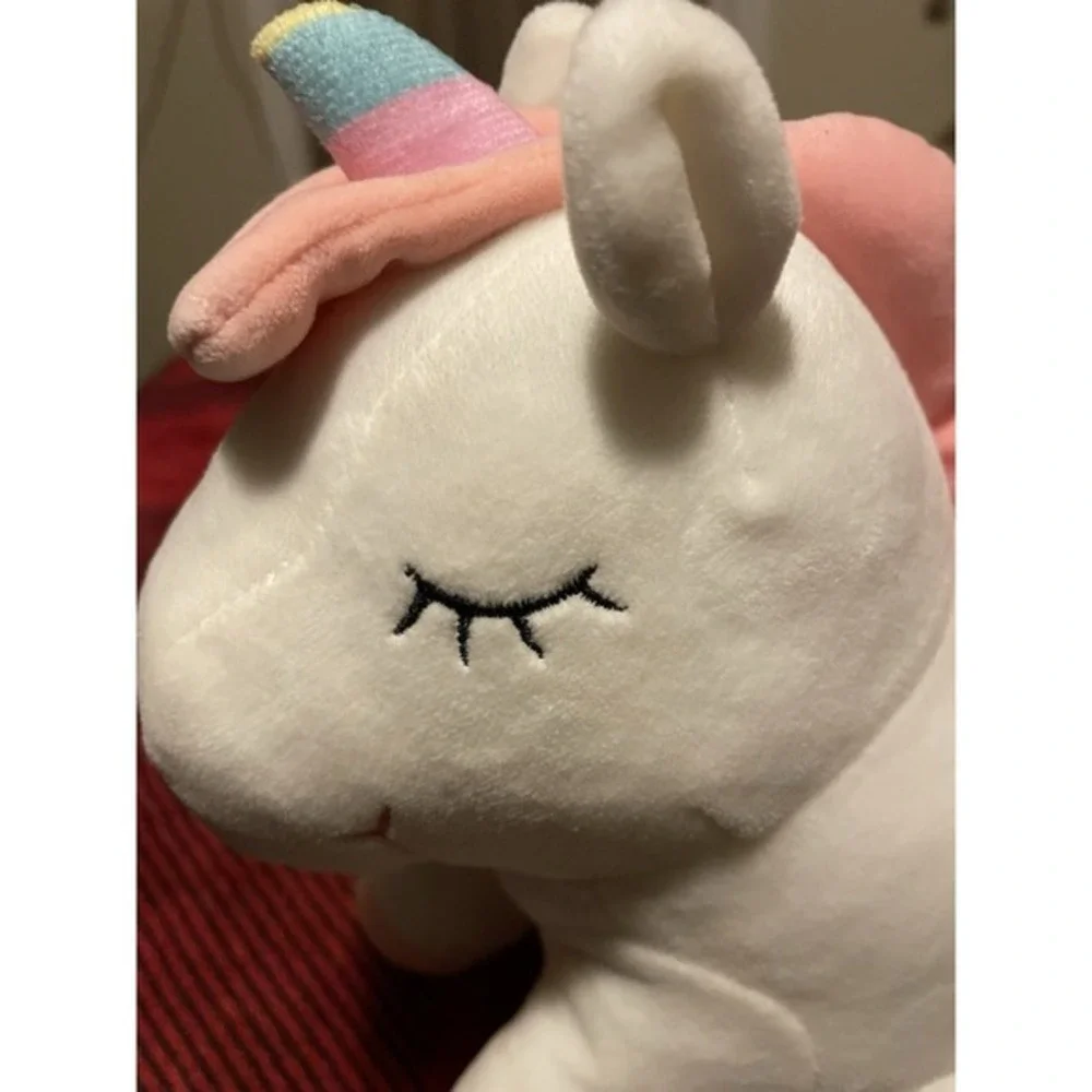 White Pink Unicorn Plush‎ Stuffed Animal With Color Changing Lights